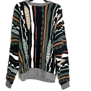 Campus‎ Vintage Green & Black Coogi Style Crewneck Sweater Size XL